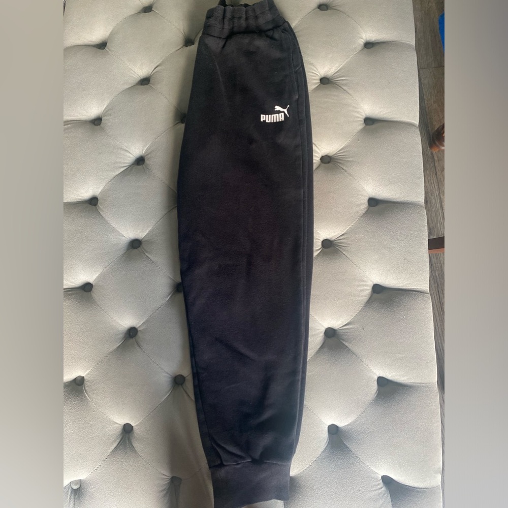 WOMENS PUMA BLACK SWEAT JOGGERS